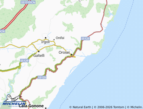 MICHELIN Orosei map - ViaMichelin