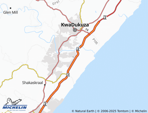 MICHELIN Thembeni map - ViaMichelin