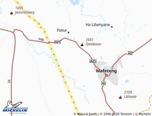 MICHELIN-Landkarte Hlakoaneng - ViaMichelin