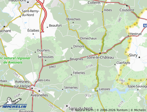 Carte MICHELIN Sars-Poteries - ViaMichelin