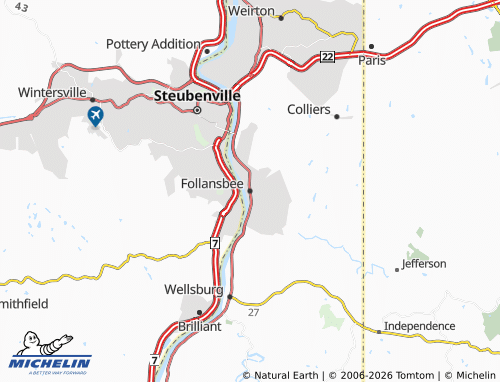 Mappa MICHELIN Follansbee - ViaMichelin