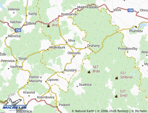MICHELIN Otinoves map - ViaMichelin