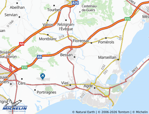 MICHELIN Bessan map - ViaMichelin