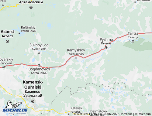 MICHELIN-Landkarte Kamyschlow - ViaMichelin