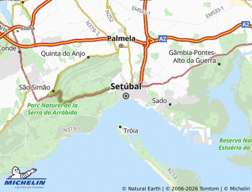 MICHELIN Setúbal map - ViaMichelin