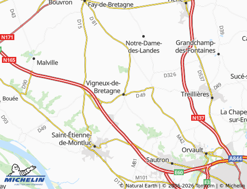 Mapa MICHELIN Vigneux-de-Bretagne - ViaMichelin