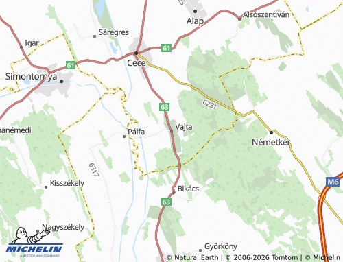 Mapa MICHELIN Vajta - ViaMichelin