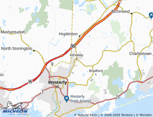 Mappa MICHELIN Ashaway - ViaMichelin