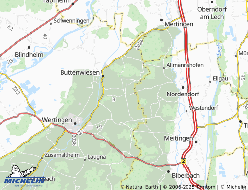 MICHELIN-Landkarte Wortelstetten - ViaMichelin