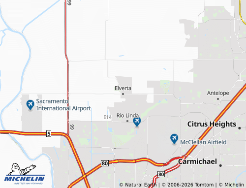 Mappa MICHELIN Elverta - ViaMichelin