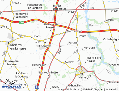 MICHELIN Omiécourt map - ViaMichelin
