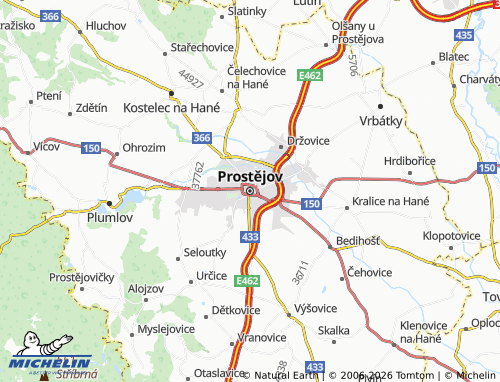 MICHELIN Prostějov map - ViaMichelin