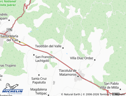 Carte MICHELIN Teotitlán del Valle - ViaMichelin