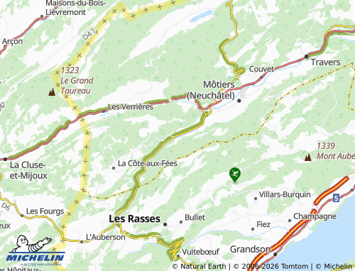 Carte MICHELIN Buttes - ViaMichelin