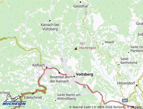 MICHELIN Hochtregist map - ViaMichelin