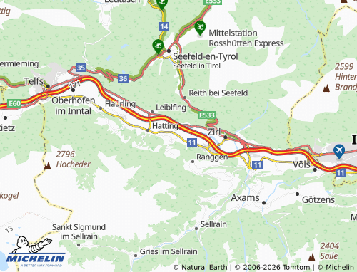 Mapa MICHELIN Inzing - ViaMichelin