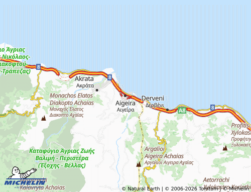 MICHELIN Aigeira map - ViaMichelin