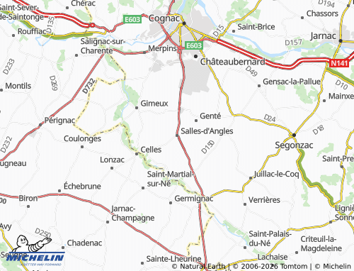 Mapa MICHELIN Salles-d'Angles - ViaMichelin