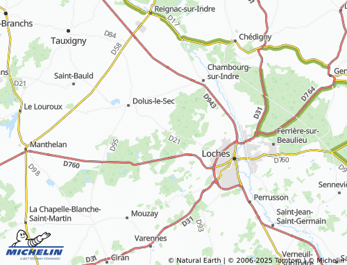 MICHELIN Chanceaux-près-Loches map - ViaMichelin