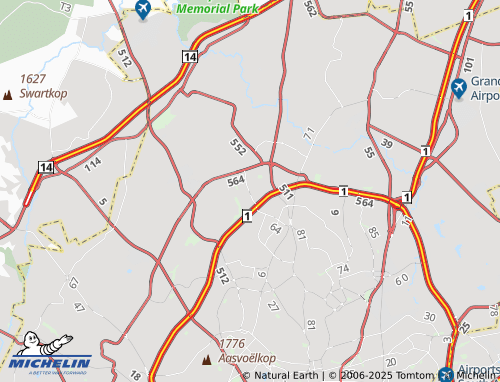 MICHELIN Douglasdale Extension 87 map - ViaMichelin