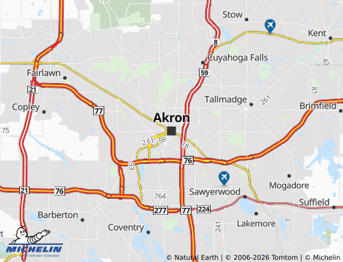 Kaart MICHELIN Akron - ViaMichelin