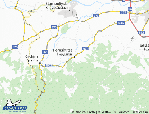 MICHELIN-Landkarte Perushtitsa - ViaMichelin