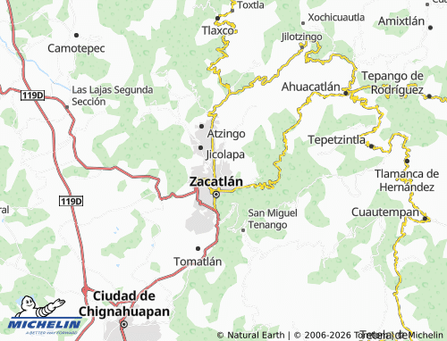 Mapa MICHELIN Jardines de Zacatlán - ViaMichelin