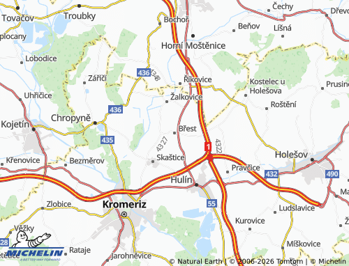 Mapa MICHELIN Břest - ViaMichelin