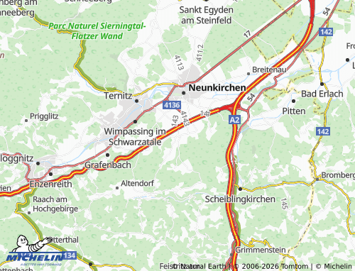 MICHELIN Wartmannstetten map - ViaMichelin