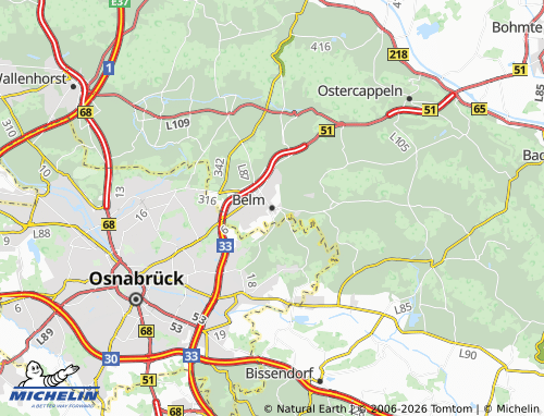Mapa MICHELIN Belm - ViaMichelin