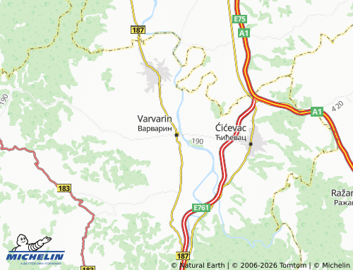 Mapa MICHELIN Varvarin - ViaMichelin