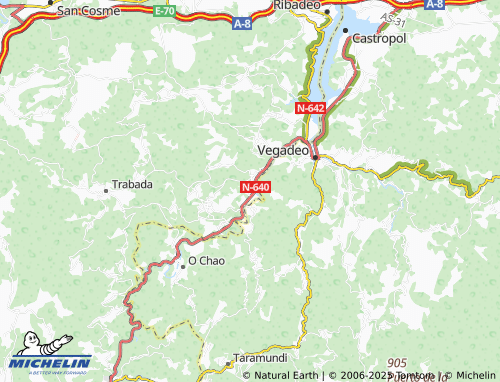 MICHELIN A Ría de Abres (Santiago) map - ViaMichelin