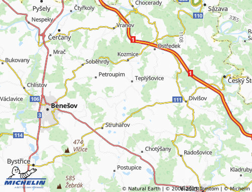 Carte MICHELIN Čeňovice - ViaMichelin