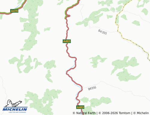 Mappa MICHELIN Llanbadarn Fynydd - ViaMichelin