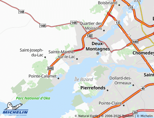 Mapa MICHELIN Sainte-Marthe-sur-le-Lac - ViaMichelin