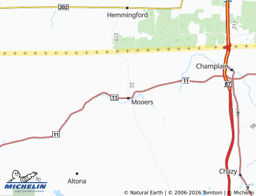 Mapa MICHELIN Mooers - ViaMichelin