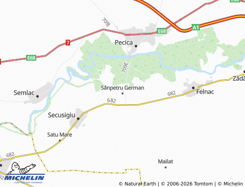 MICHELIN Sânpetru German map - ViaMichelin