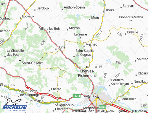 Mapa MICHELIN Saint-Sulpice-de-Cognac - ViaMichelin