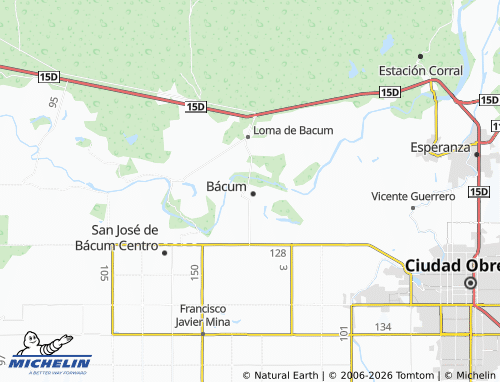 Mapa MICHELIN Bácum Centro - ViaMichelin