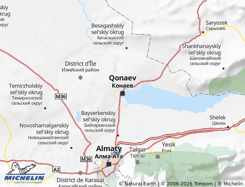 MICHELIN-Landkarte Almatinskaya oblast' - ViaMichelin