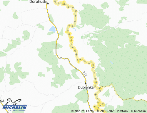 MICHELIN Uchańka map - ViaMichelin