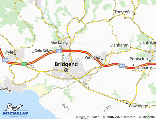 Mappa MICHELIN Coity Higher - ViaMichelin