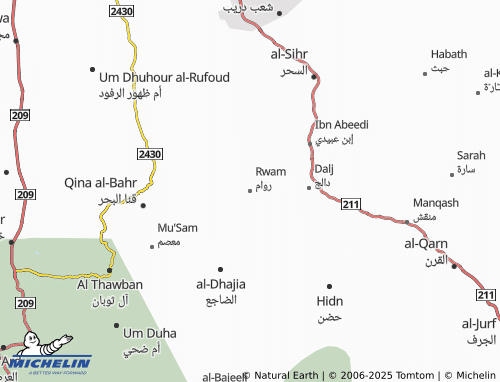 MICHELIN Rwam map - ViaMichelin