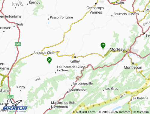 Mapa MICHELIN Gilley - ViaMichelin