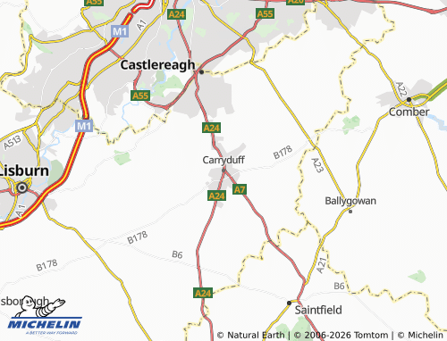 MICHELIN Carryduff map - ViaMichelin