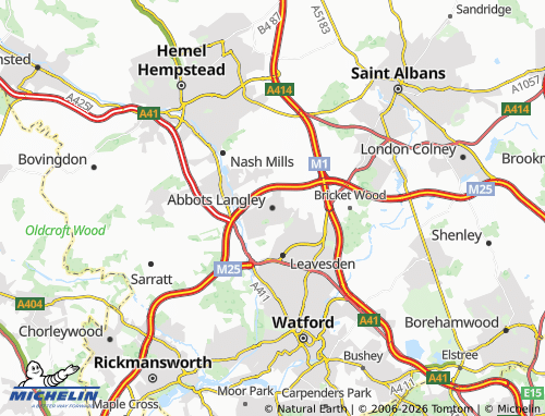 MICHELIN Abbots Langley map - ViaMichelin
