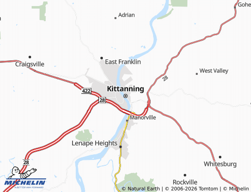 Carte MICHELIN Kittanning - ViaMichelin