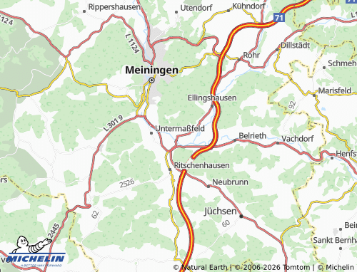 MICHELIN Obermaßfeld-Grimmenthal map - ViaMichelin