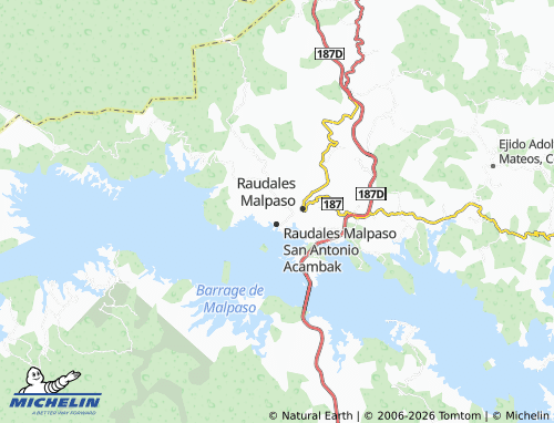 Mappa MICHELIN Raudales Malpaso El Mirador - ViaMichelin