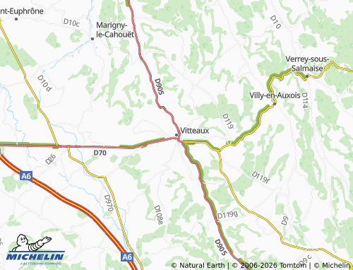 Mapa MICHELIN Vitteaux - ViaMichelin